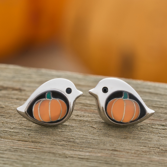 Pumpkin Birdie Studs (Medium)