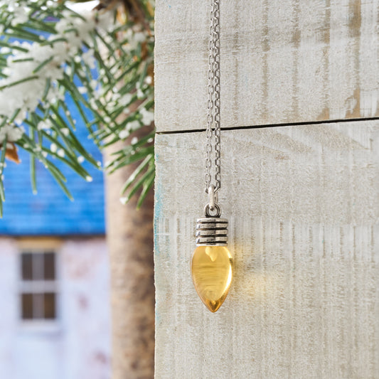 Yellow Christmas Light Necklace