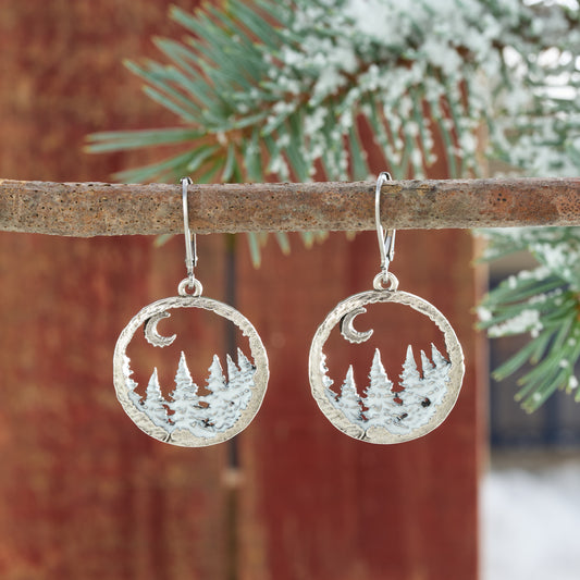 Winter Forest Leverback Earrings