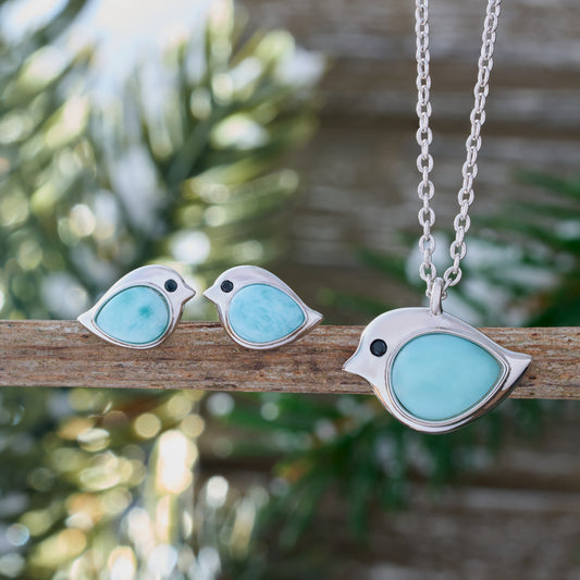 Sterling Silver Larimar Birdie Bundle