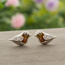 Load image into Gallery viewer, Sterling Silver Little Robin Studs
