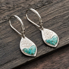 Load image into Gallery viewer, Turquoise Heart Leaf Earrings