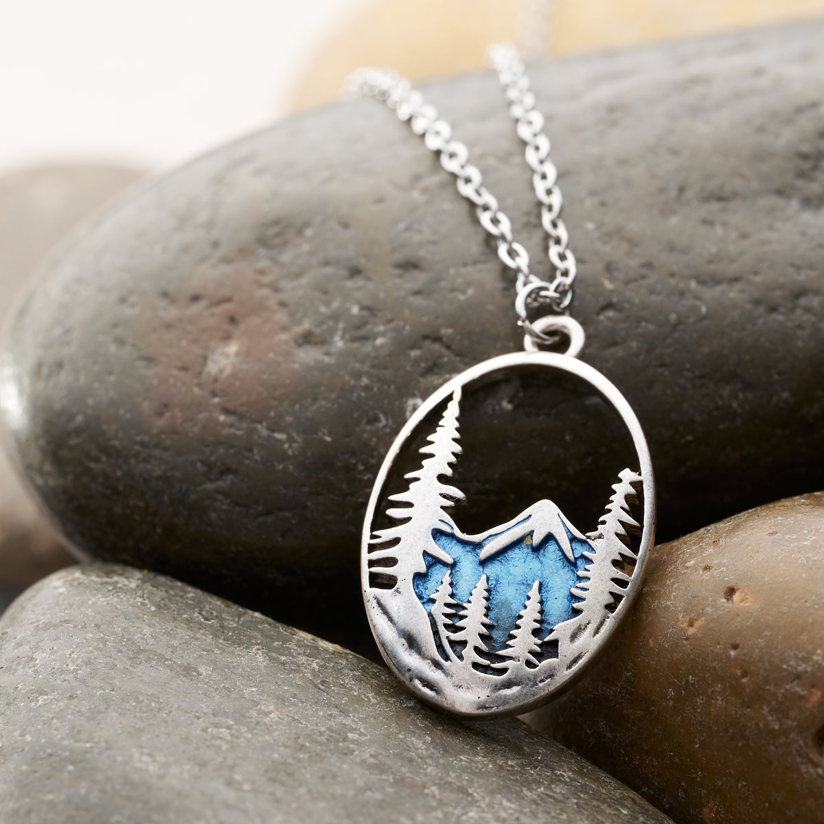 Snowy Forest Mountain Necklace Chadds Ford Jewelry