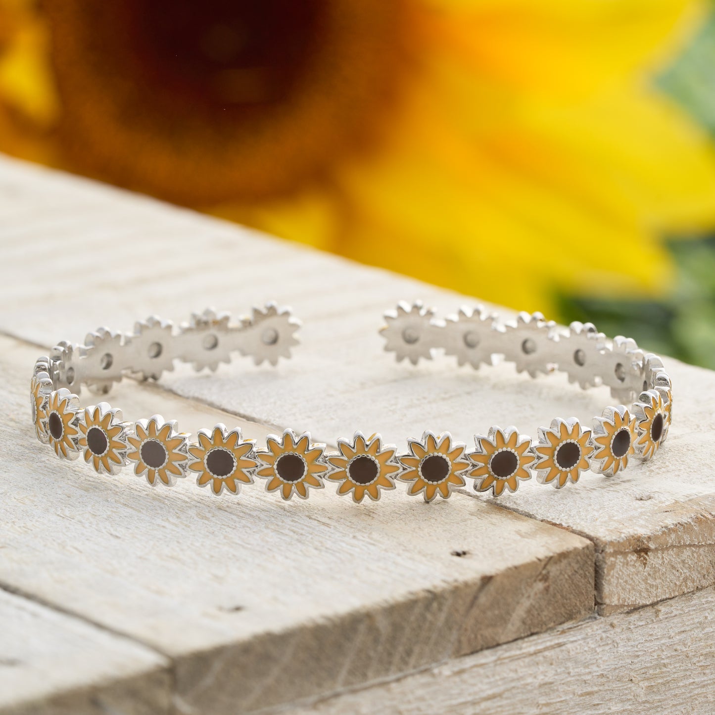 Little Sunflower Cuff Bracelet