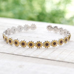 Little Sunflower Cuff Bracelet