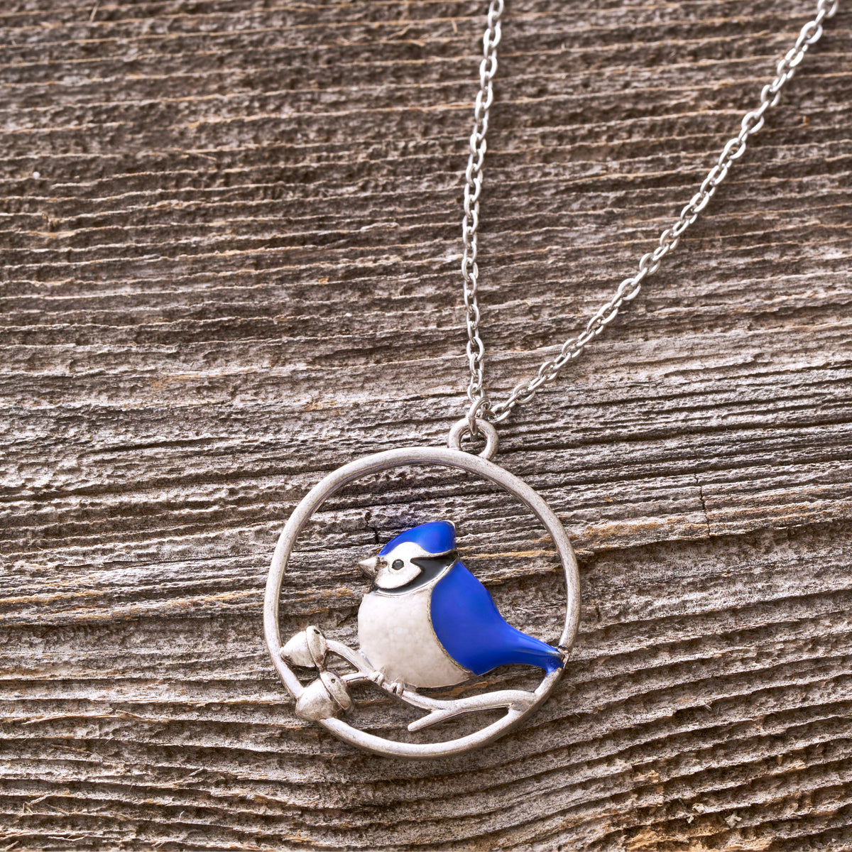 Sand Blue Jay Branch Necklace Chadds Ford Jewelry