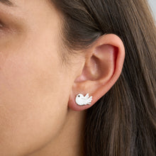 Load image into Gallery viewer, Sterling Silver White Dove Studs