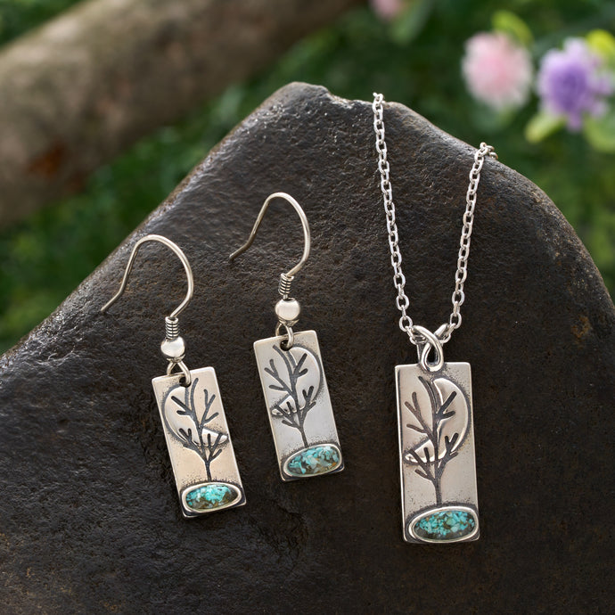 Sterling Silver Turquoise Moon Tree Bundle