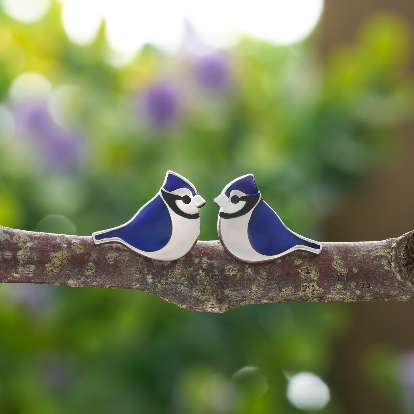 Sterling Silver Blue Jay Studs