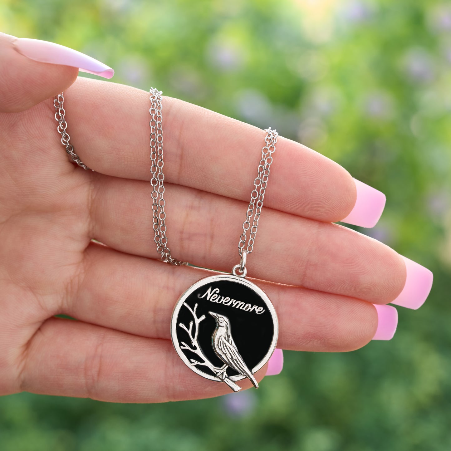 "Nevermore" Raven Branch Necklace