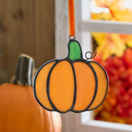 Stained Glass Pumpkin Suncatcher