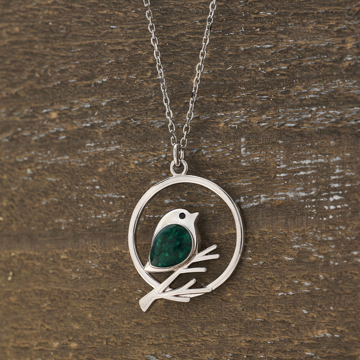 Malachite Birdie Branch Necklace