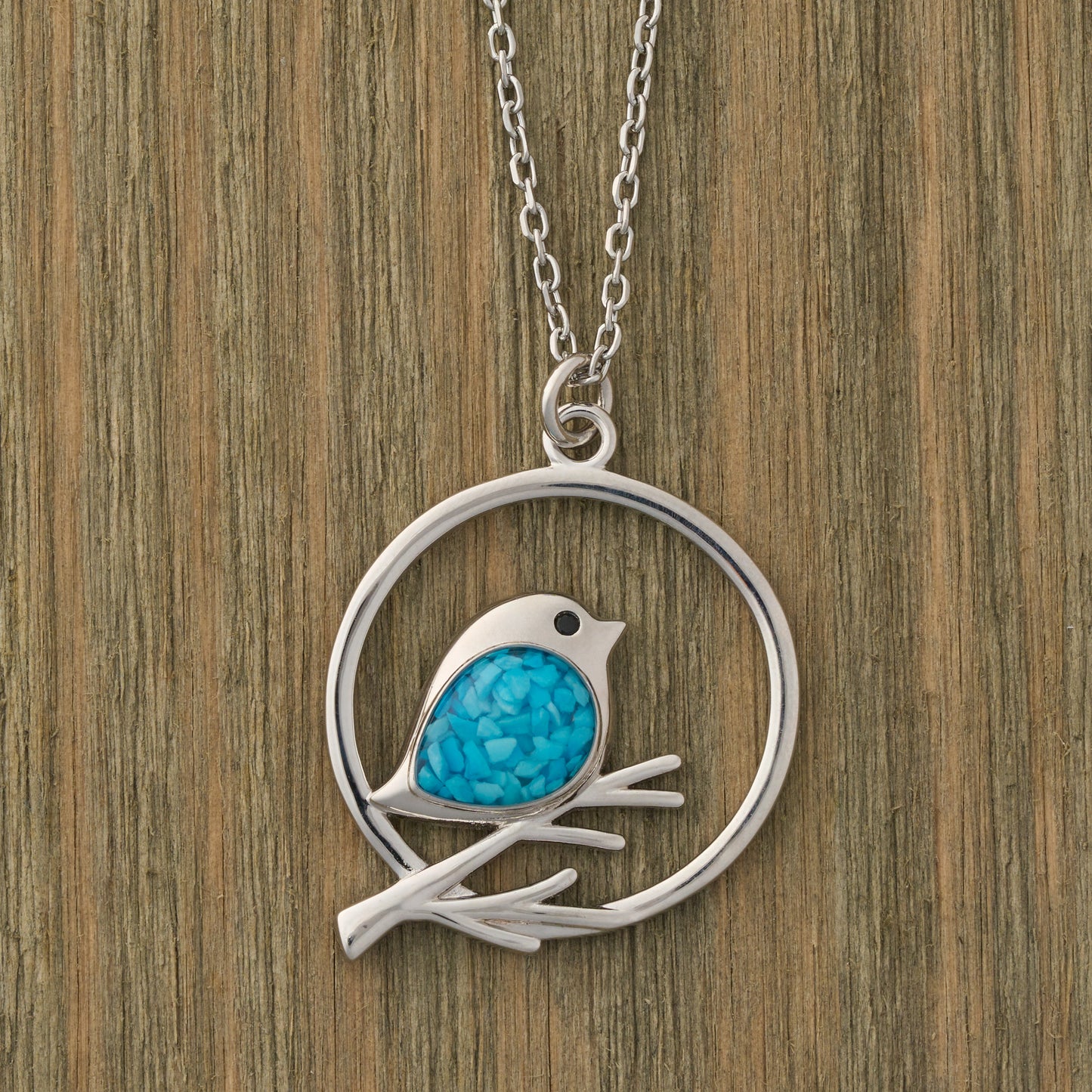 Turquoise Birdie Branch Necklace