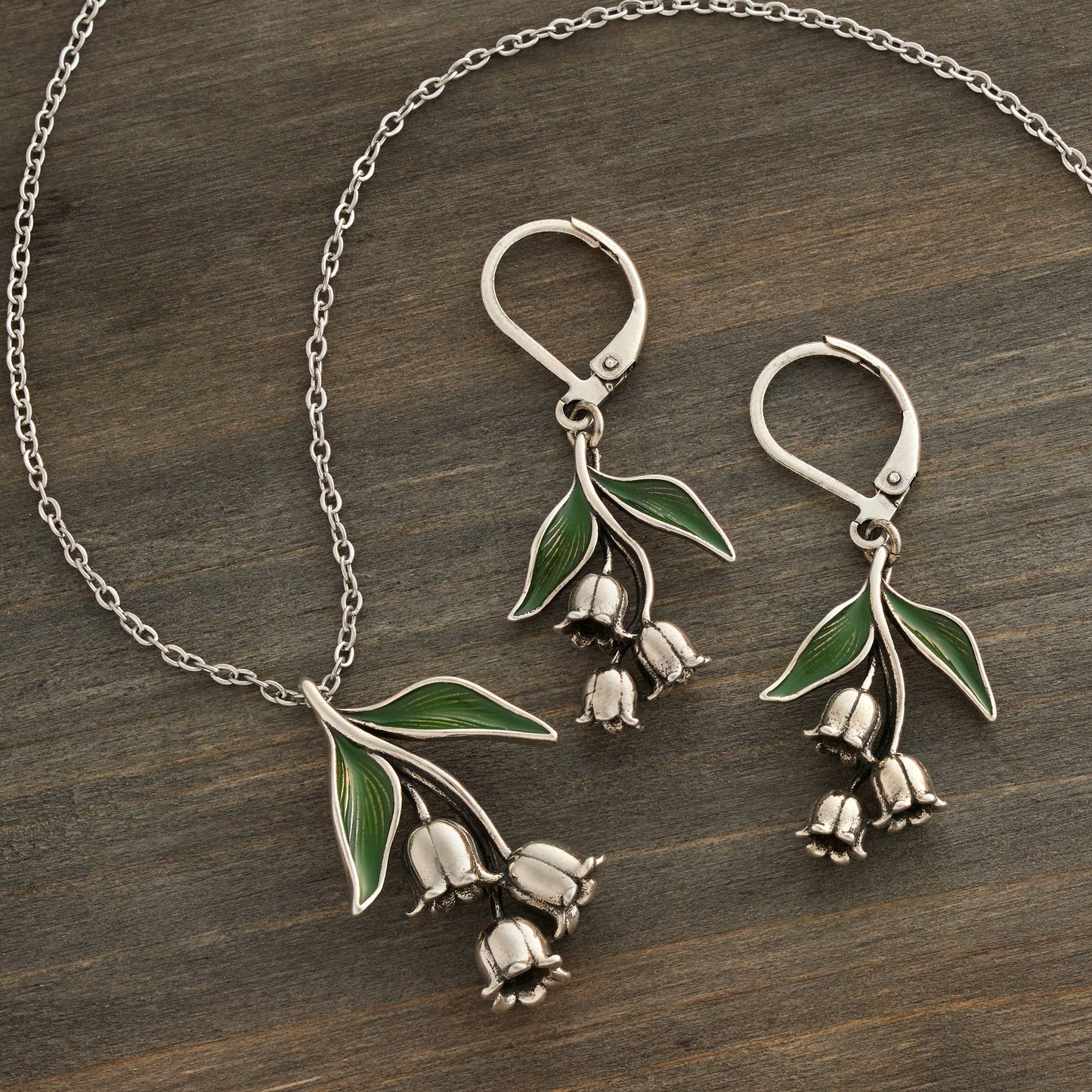 Vintage Lily of the Valley Floral Drop Gift Set (Leverbacks)