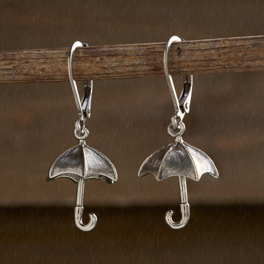 Whimsical Rainy Day Umbrella Leverback Earrings
