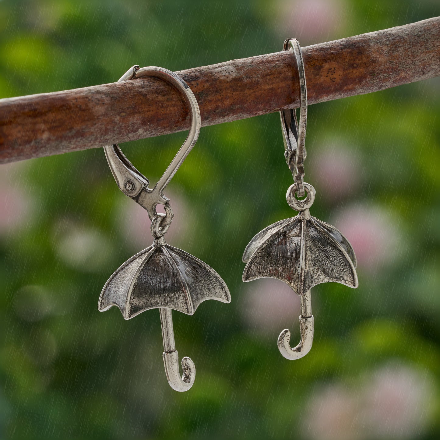 Whimsical Rainy Day Umbrella Leverback Earrings