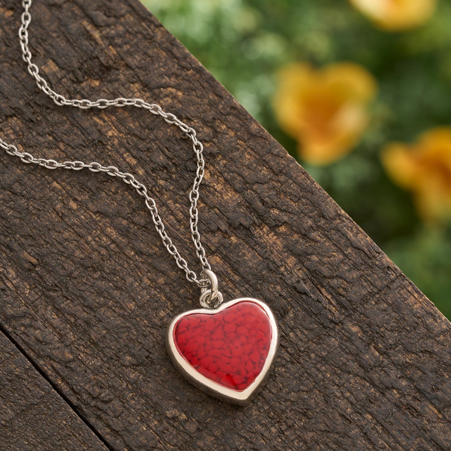 Red Glass Heart Necklace