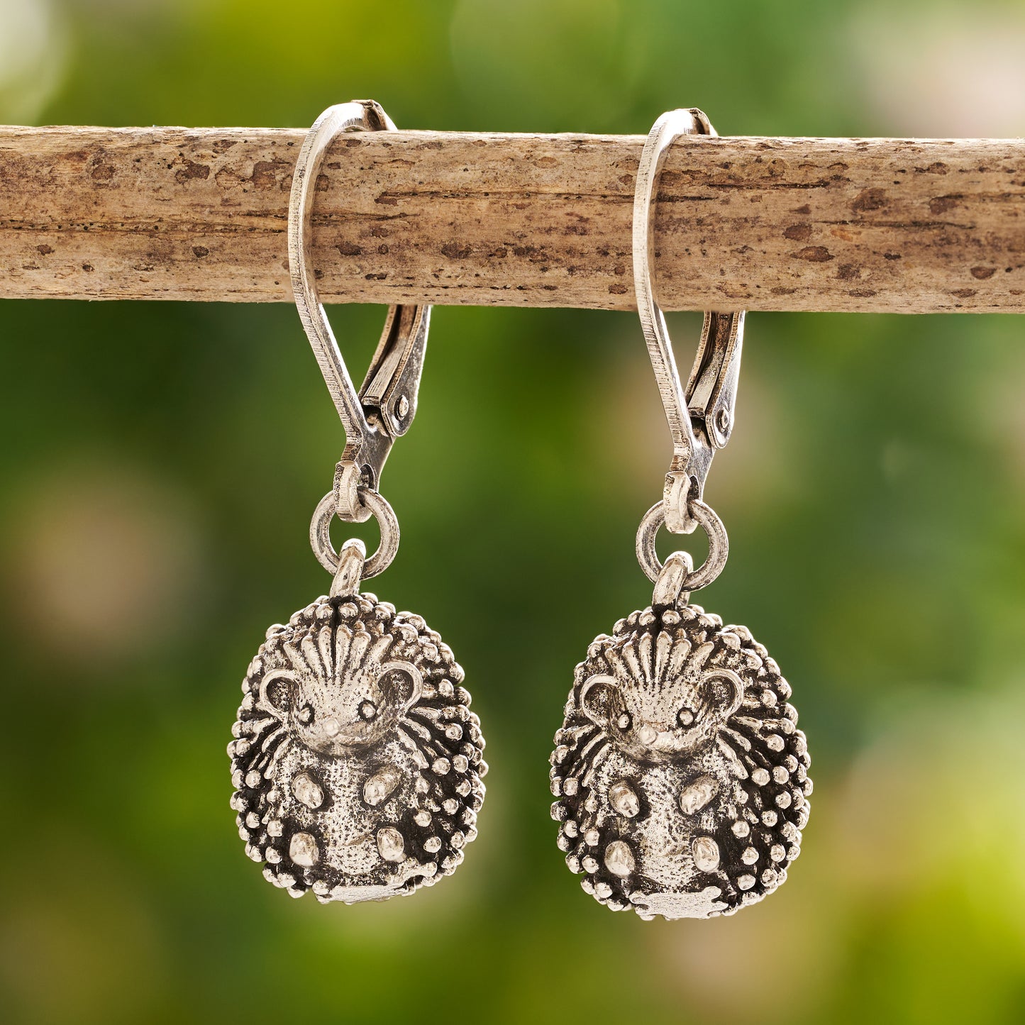 Vintage Curled Hedgehog Leverback Earrings