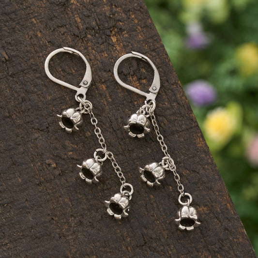 Vintage Lily of the Valley Dangling Leverback Earrings