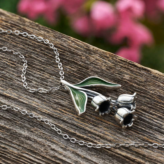 Sterling Silver Lily of the Valley Floral Drop Necklace