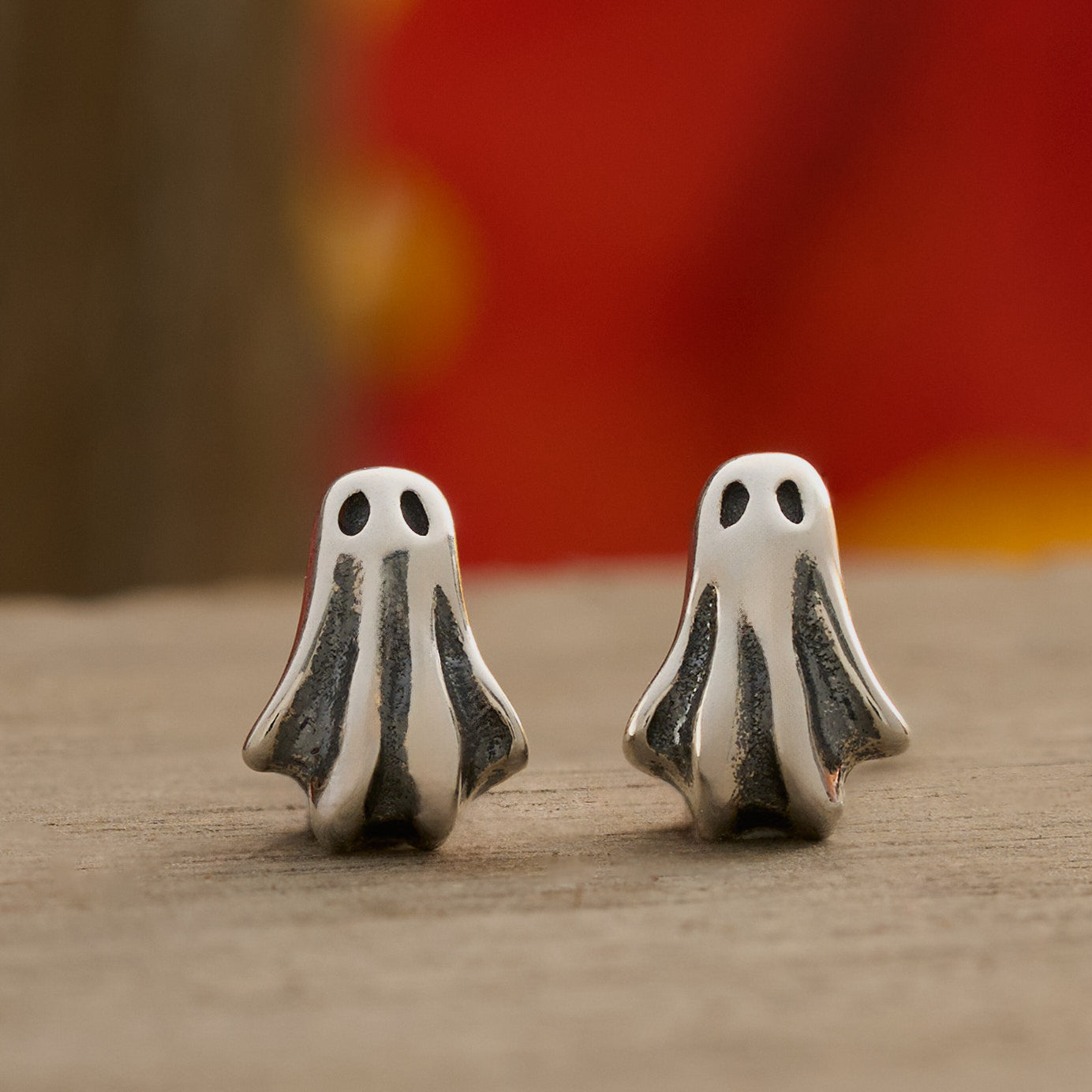 Sterling Silver Dainty Ghost Studs