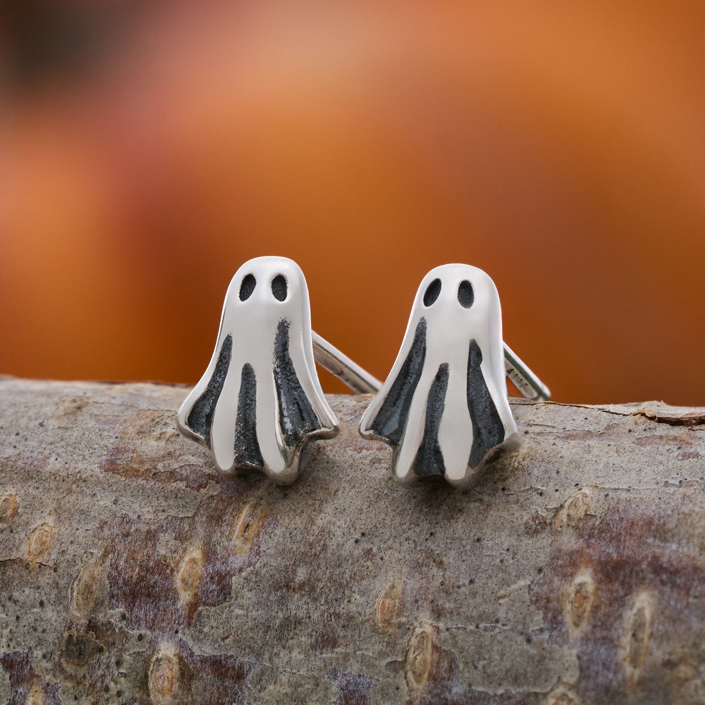 Sterling Silver Dainty Ghost Studs