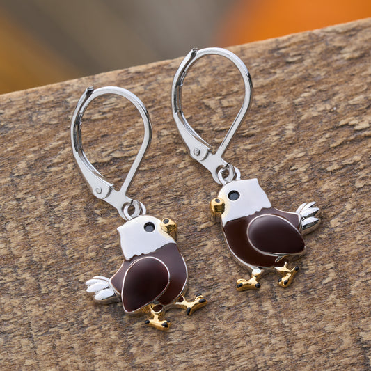 Leverback American Bald Eagle Earrings