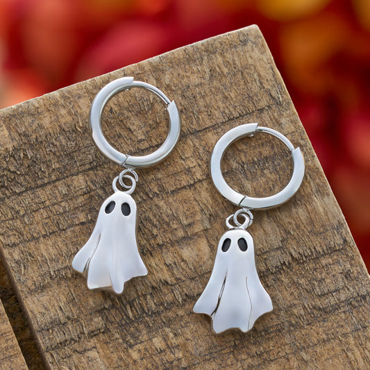 Shiny Ghost Hoop Earrings