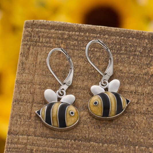 Leverback Sand Bee Earrings