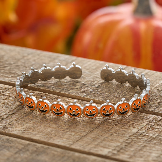 Little Jack-o'-Lantern Cuff Bracelet