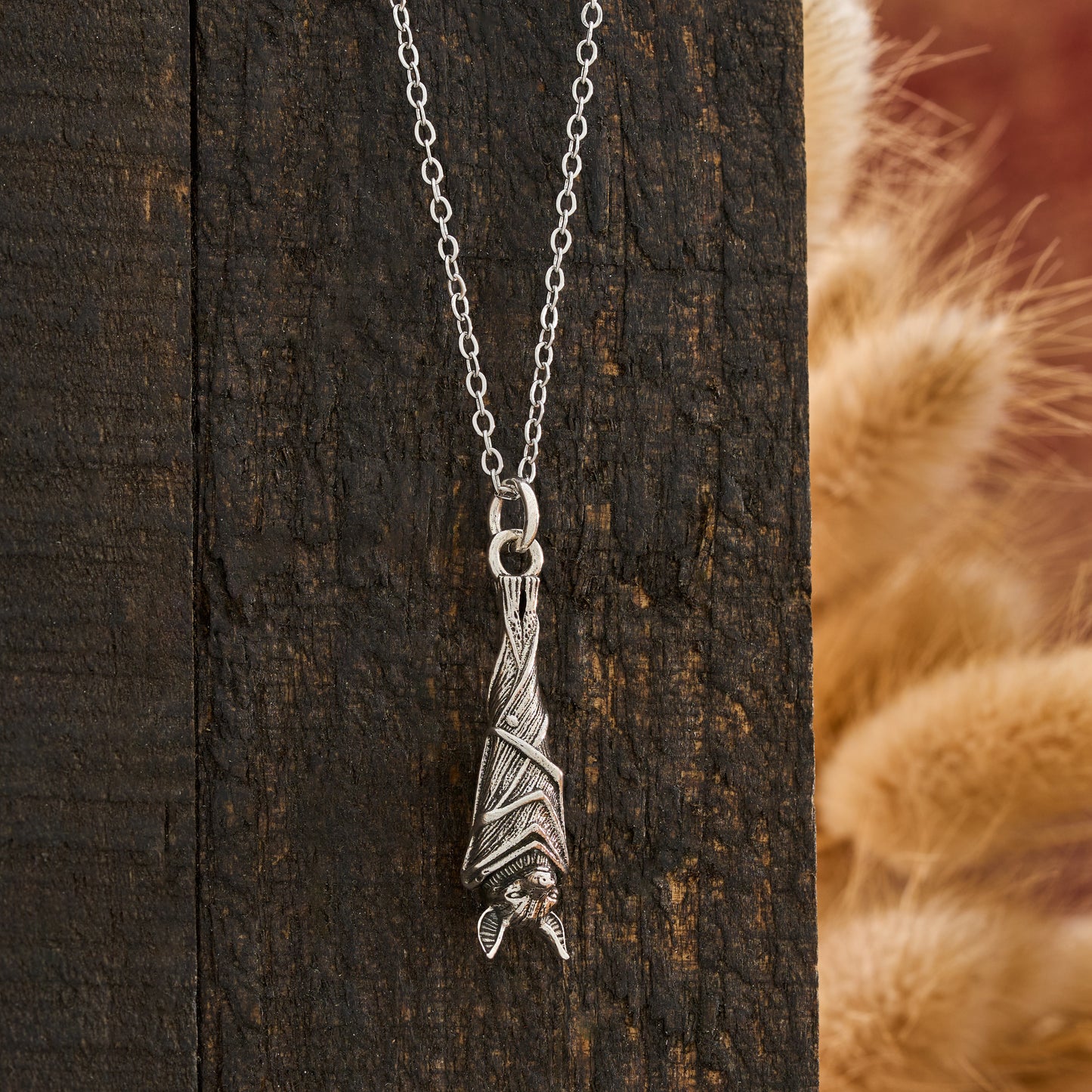 Vintage Hanging Bat Necklace