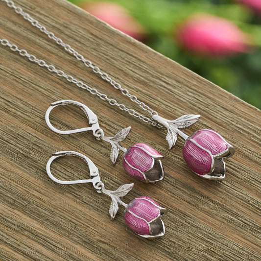 Hand-Painted Pink Tulip Gift Set