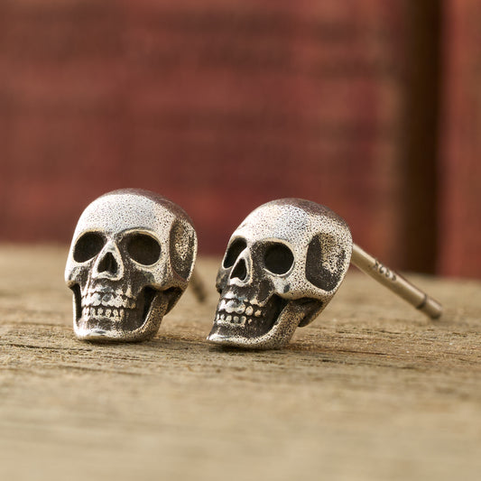 Sterling Silver Vintage Skull Studs