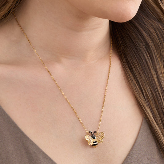 Golden Bee Wing Necklace