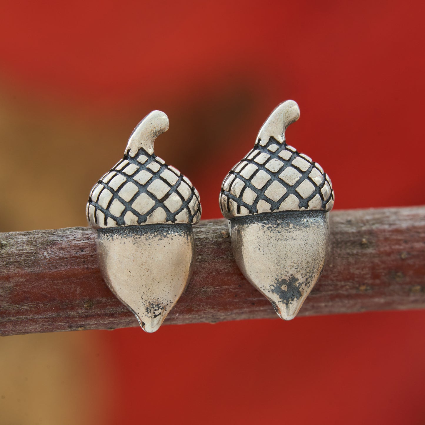 Sterling Silver Tiny Acorn Studs