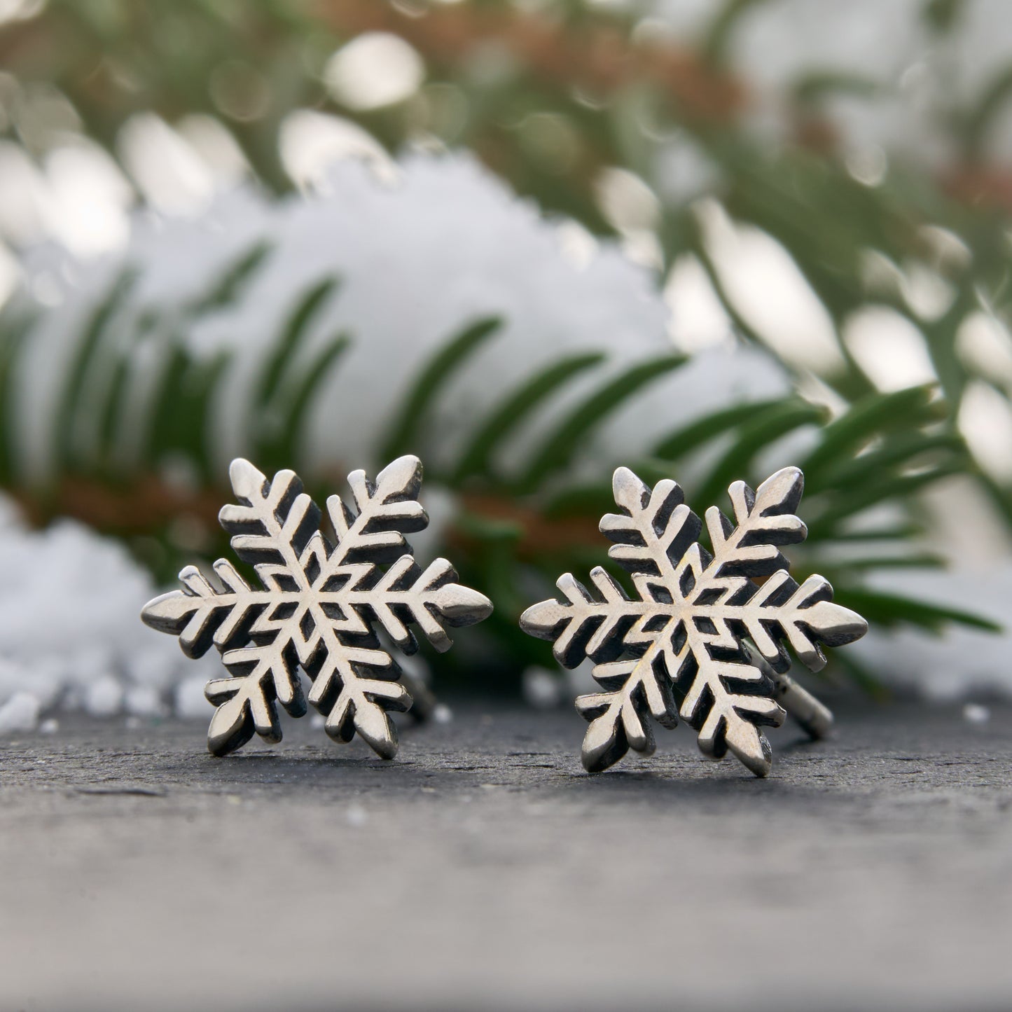 Sterling Silver Delicate Snowflake Studs