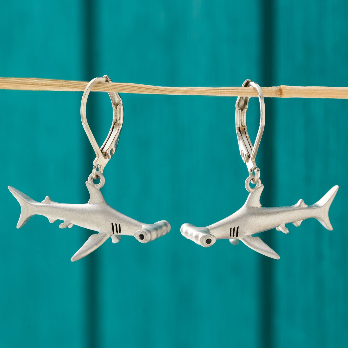 Leverback Hammerhead Shark Earrings