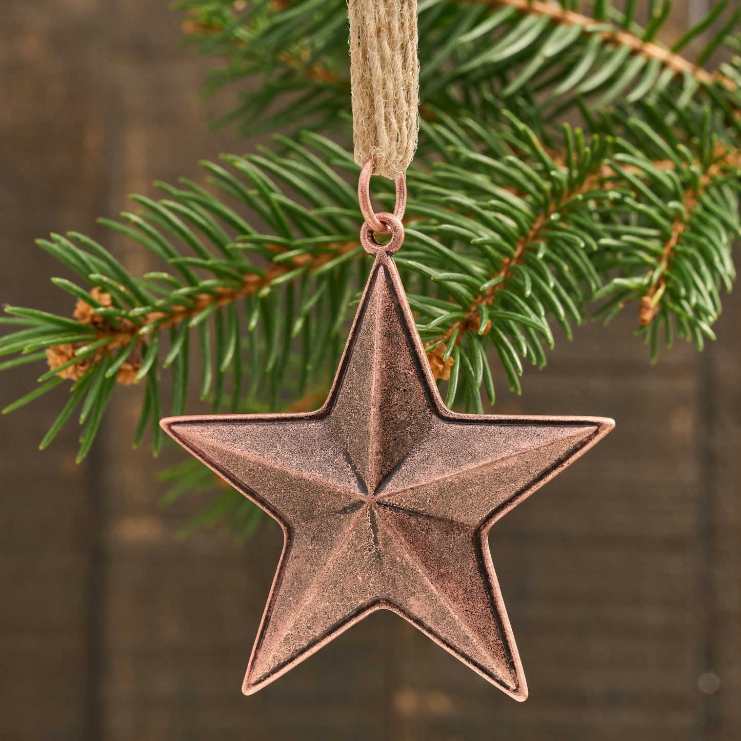 Vintage Copper Barn Star Ornament