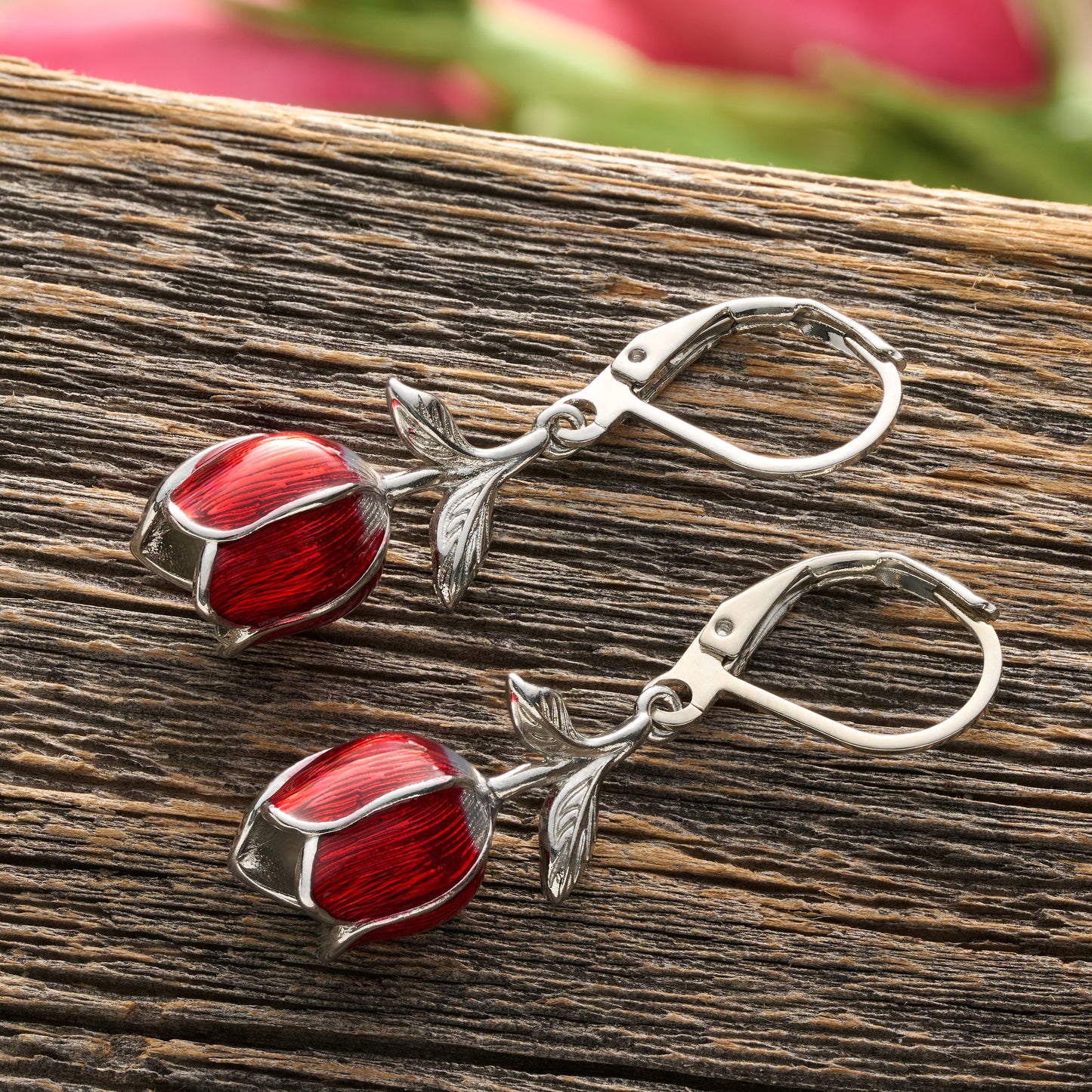 Hand-Painted Red Tulip Gift Set