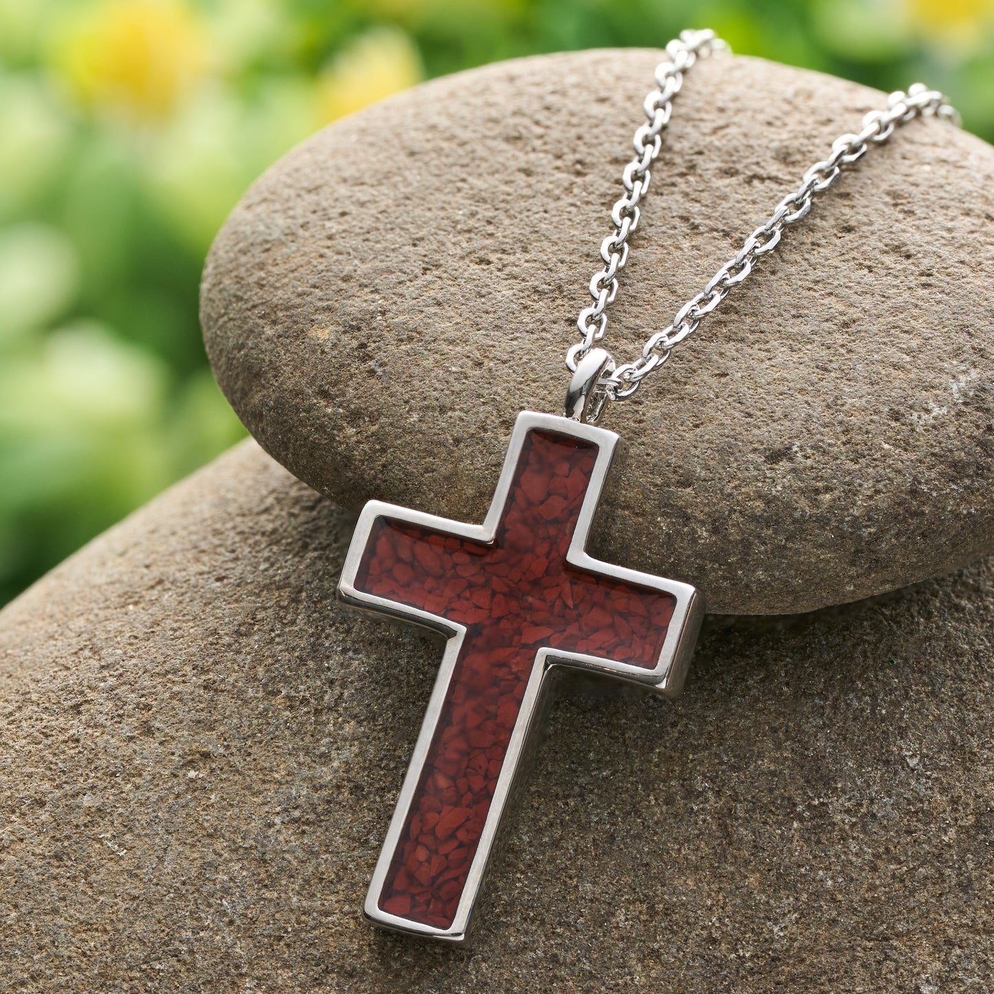 Jasper Cross Necklace
