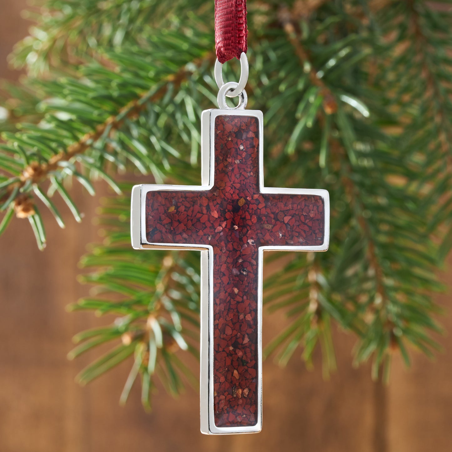 Jasper Cross Ornament