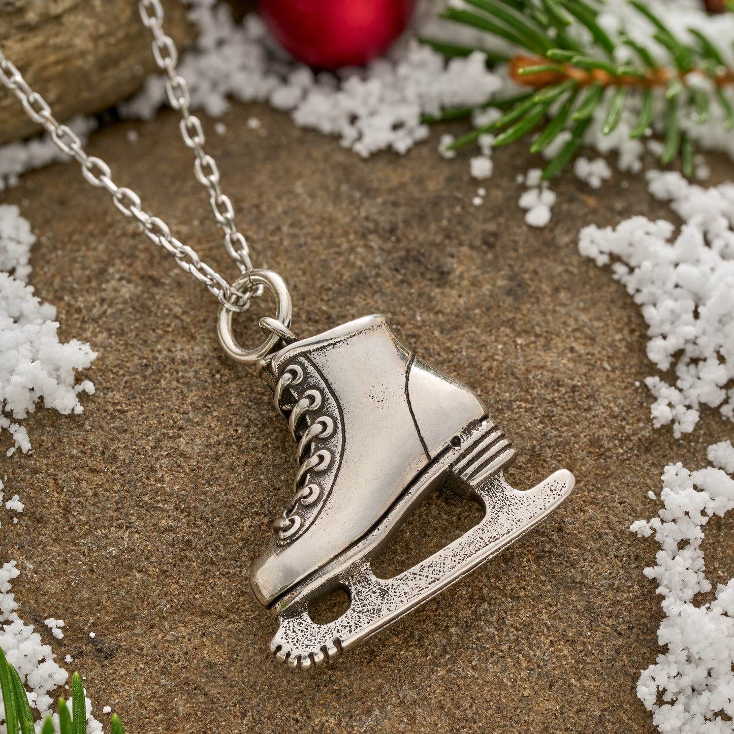 Vintage Ice Skate Necklace