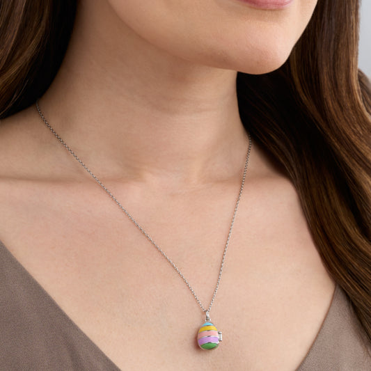 Colorful Enamel Dainty Easter Egg Necklace