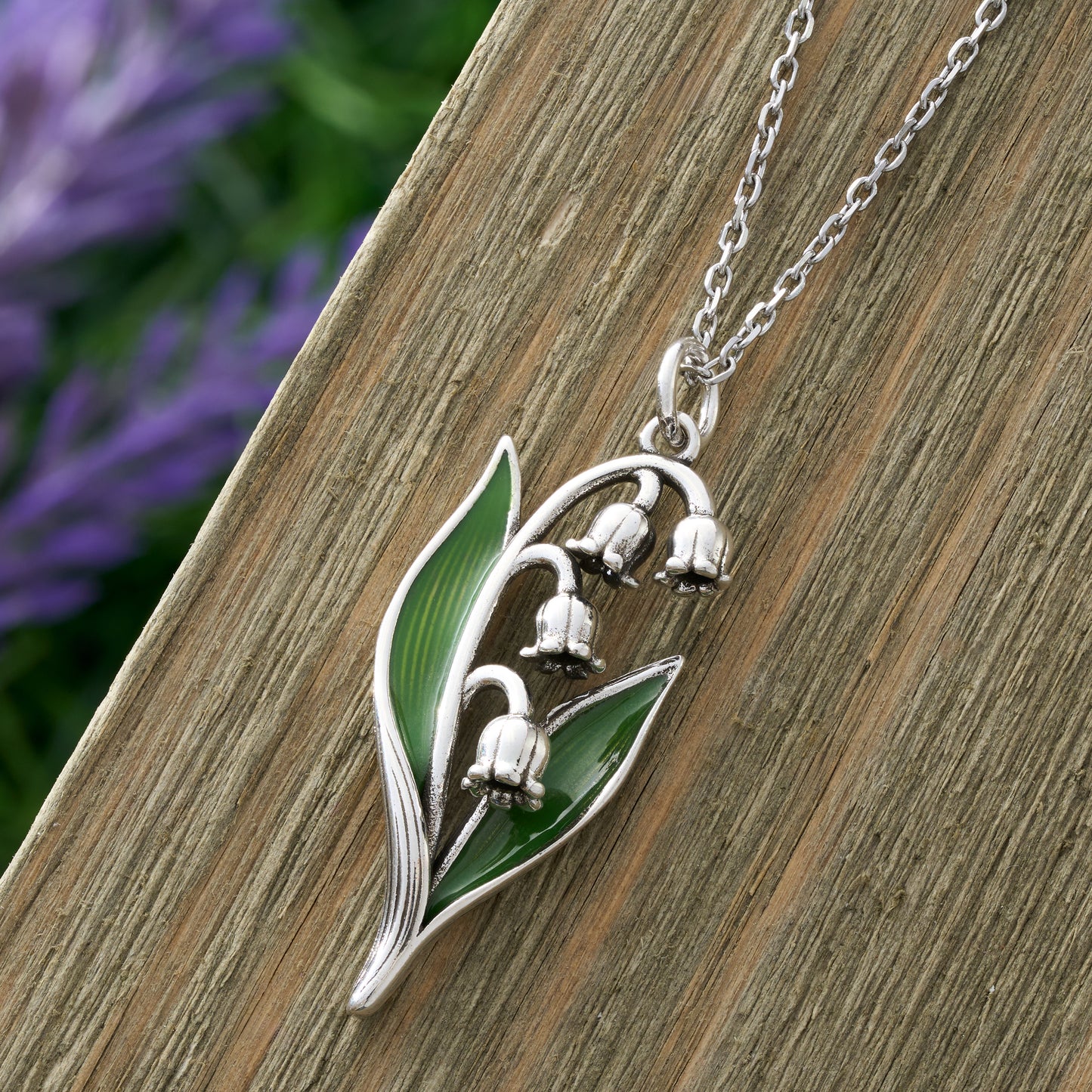 Enamel Lily of the Valley Necklace