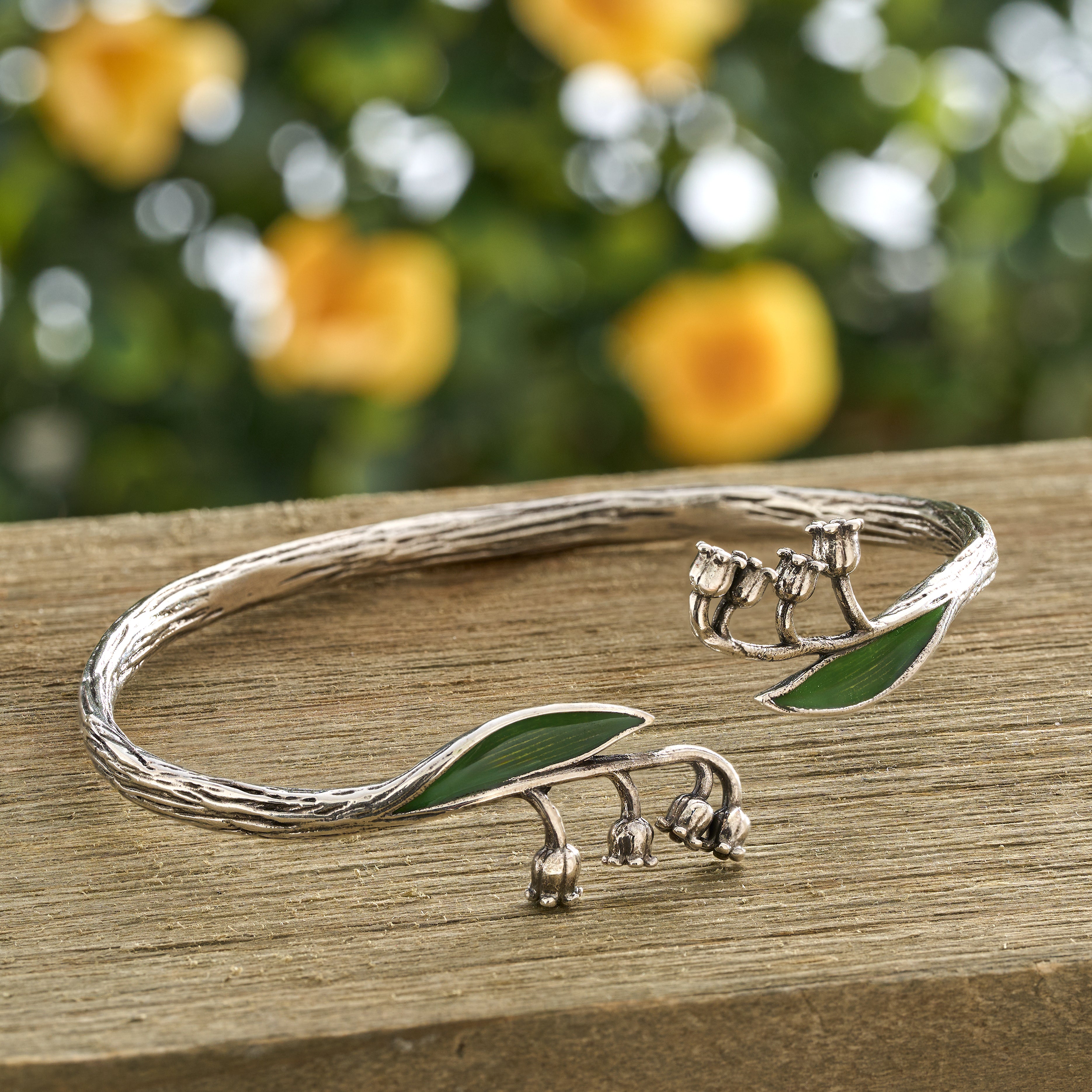 Enamel Lily of the Valley Cuff Bracelet – Chadds Ford Jewelry