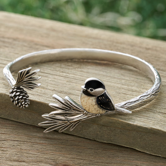 Pine Branch Chickadee Bracelet
