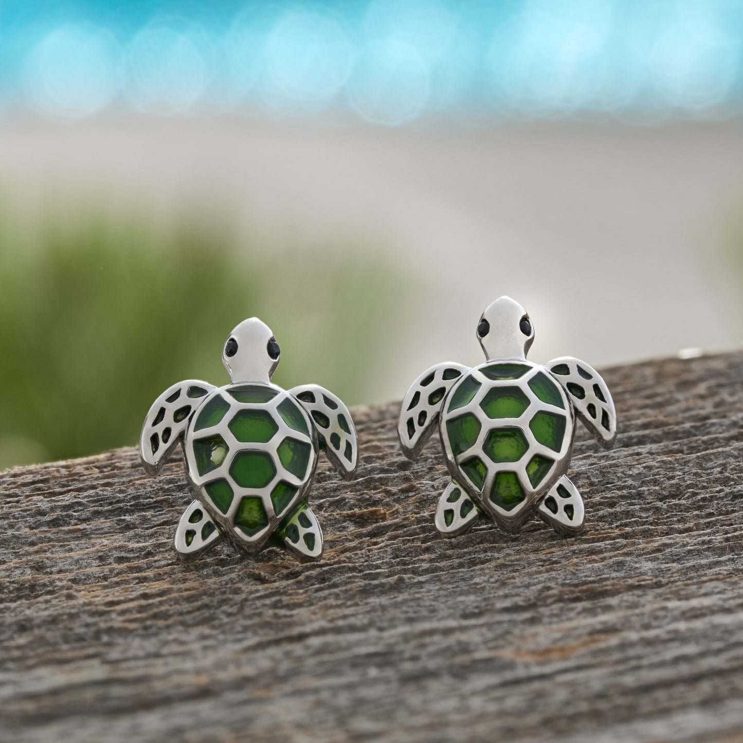 Olive Sea Turtle Studs