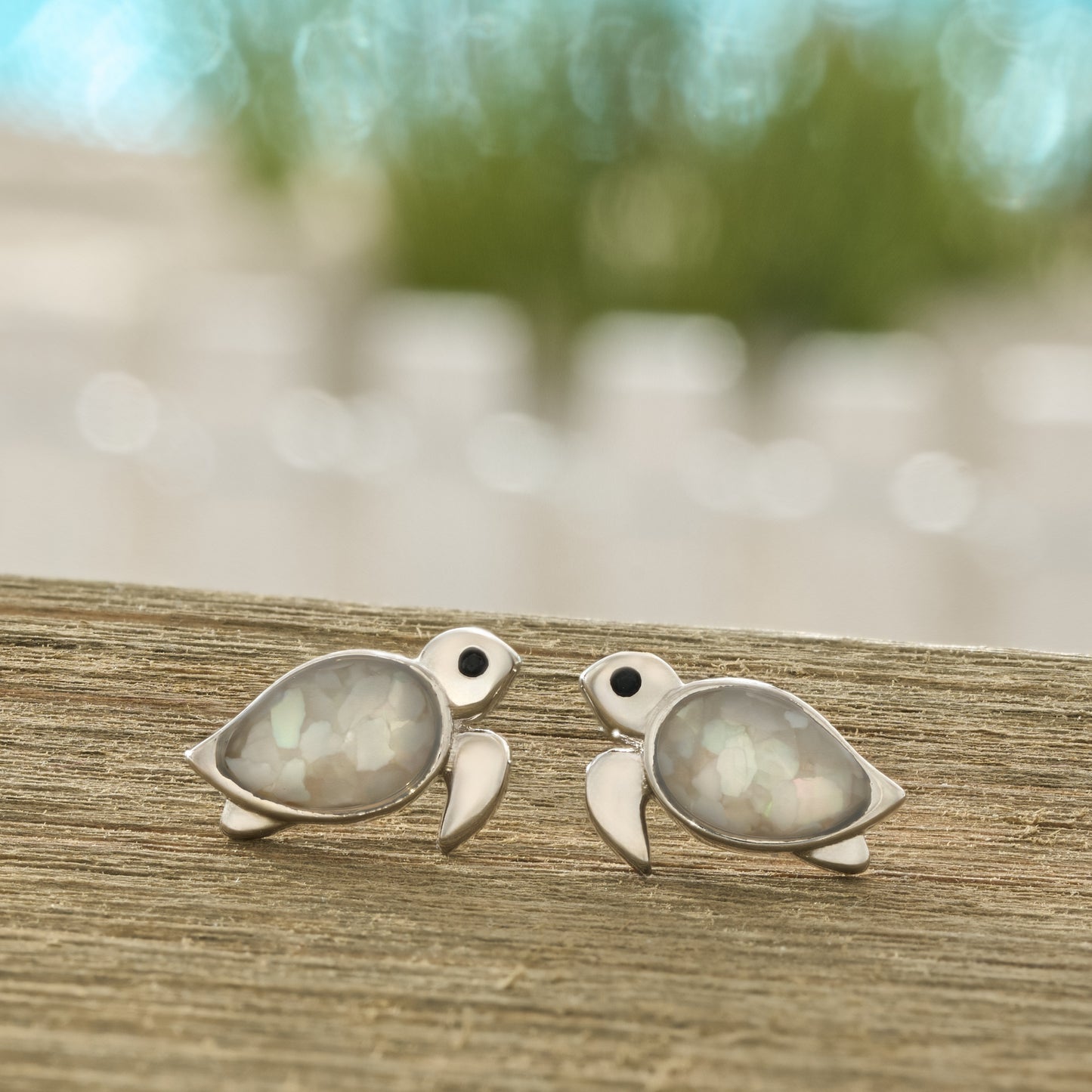 Mother of Pearl Sea Turtle Studs