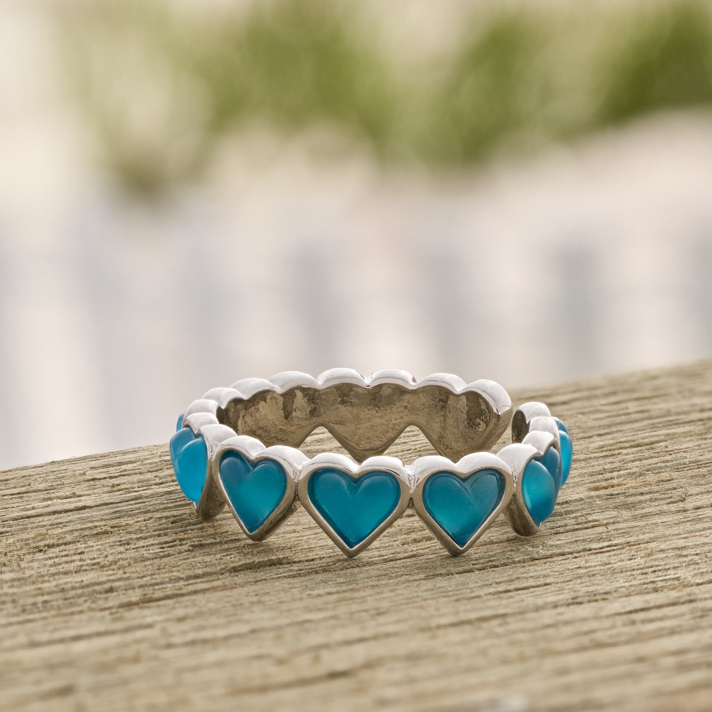 Ocean Blue Heart Ring
