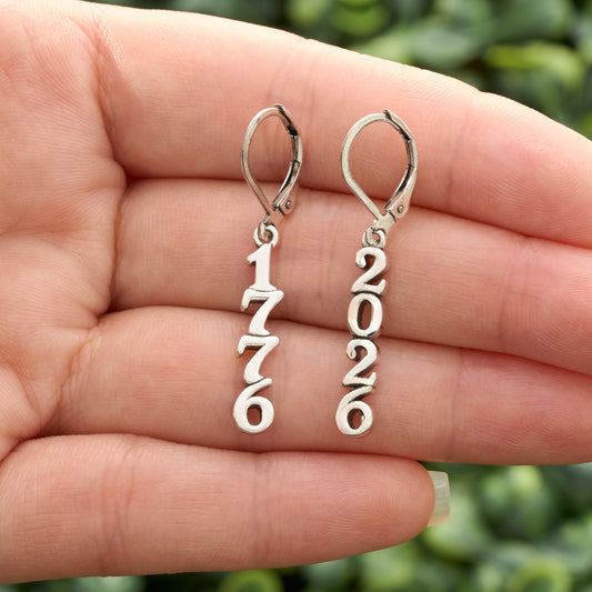 1776-2026 USA 250th Anniversary Leverback Earrings